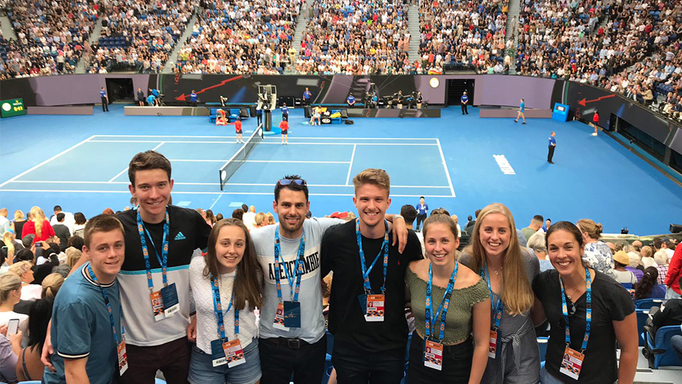 Photo of students from the Tennis Programme at the Australian Open